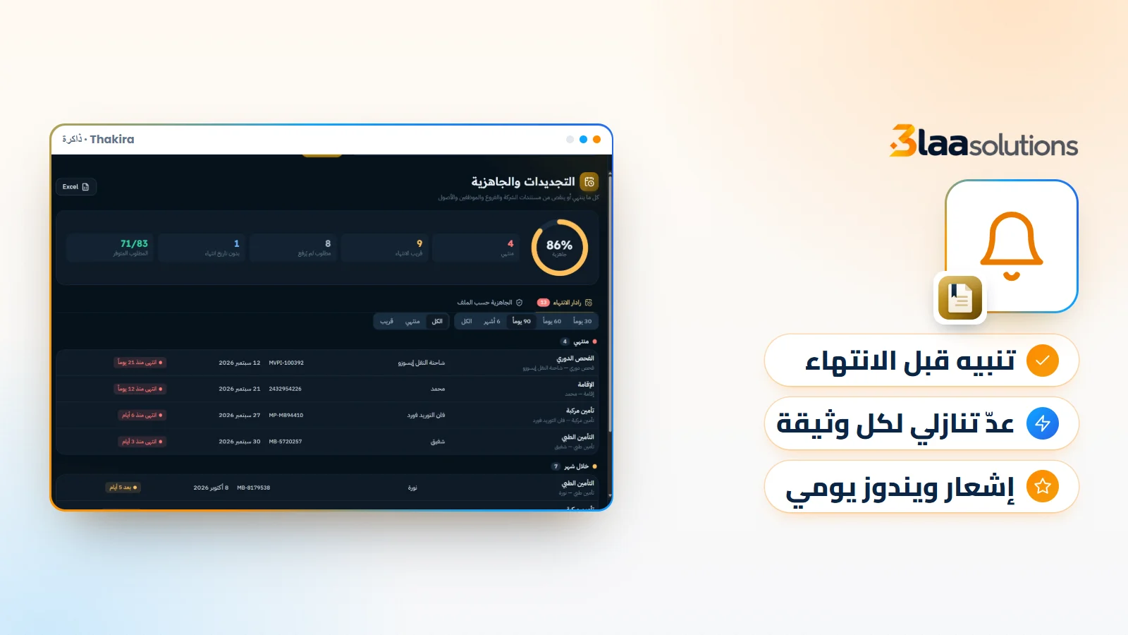 برنامج تنبيه انتهاء الوثائق والرخص والإقامات: جدّد في وقتك قبل أن تفاجئك الغرامة